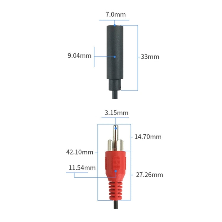 Audio Cable 3.5mm Female To 2RCA Double Lotus Head Speaker Connection Cable(0.23m) - Audio Adapter by buy2fix | Online Shopping UK | buy2fix