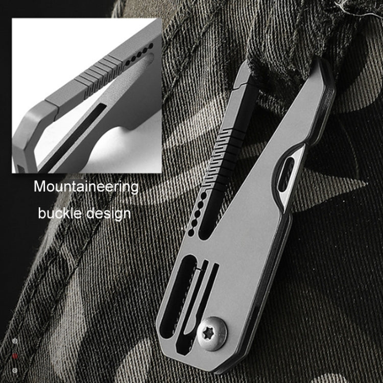 Multifunctional Titanium Keychain Outdoor Portable Defense Mini Folding Knife, Style: With 1 Titanium Ring - Key Rings by buy2fix | Online Shopping UK | buy2fix