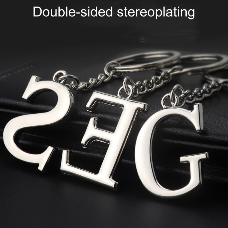 Double-Sided Three-Dimensional Plating Alphabet Keychain, Style: W - Key Rings by buy2fix | Online Shopping UK | buy2fix