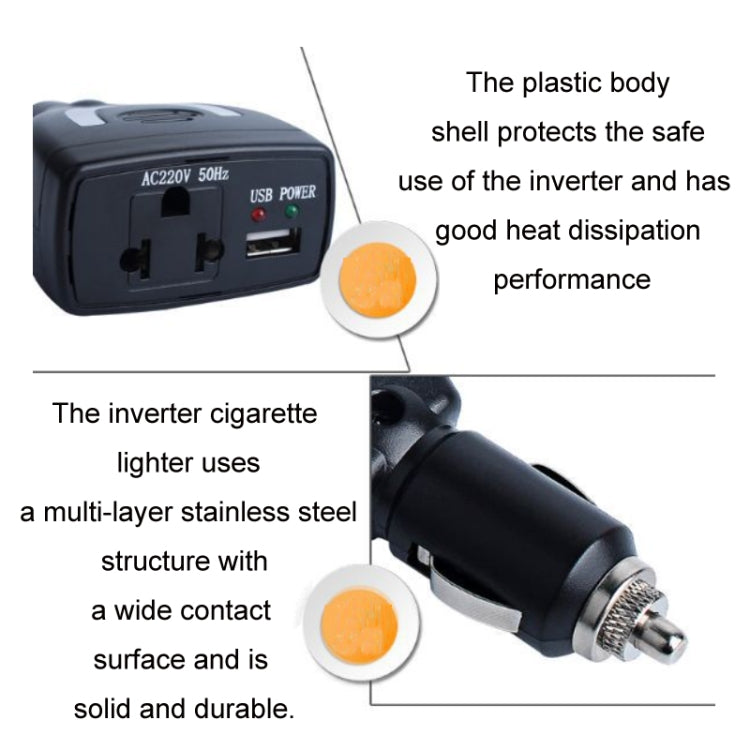 Meind 75W Mini Car Inverter Charger(12V To 220V) - Modified Square Wave by Meind | Online Shopping UK | buy2fix