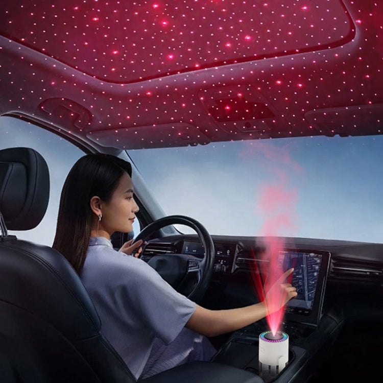 280ml Star Projection Light Humidifier USB Car Diffuser Humidifier Household Hydrating Atomizer, Color: Rotating White - Air Purifiers & Accessories by buy2fix | Online Shopping UK | buy2fix