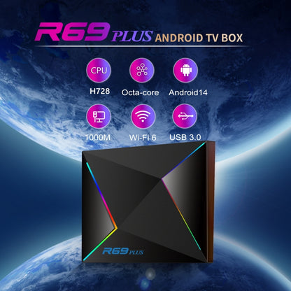 2G+16G EU Plug R69PLUS Allwinner H728 Octa-Core ARM Cortex A55 Android 14 Network Box Player - Others by buy2fix | Online Shopping UK | buy2fix