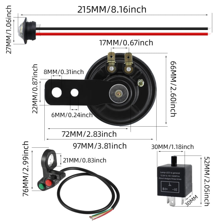 3 In 1 ATV Motorcycle Turn Signal LED Light Horn Kit - Electrical Instruments by buy2fix | Online Shopping UK | buy2fix