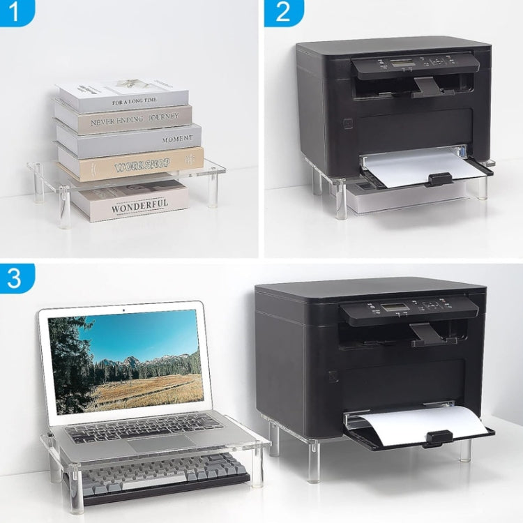 YX136 Desktop Acrylic Laptop / Printer Raised Stand - Laptop Stand by buy2fix | Online Shopping UK | buy2fix