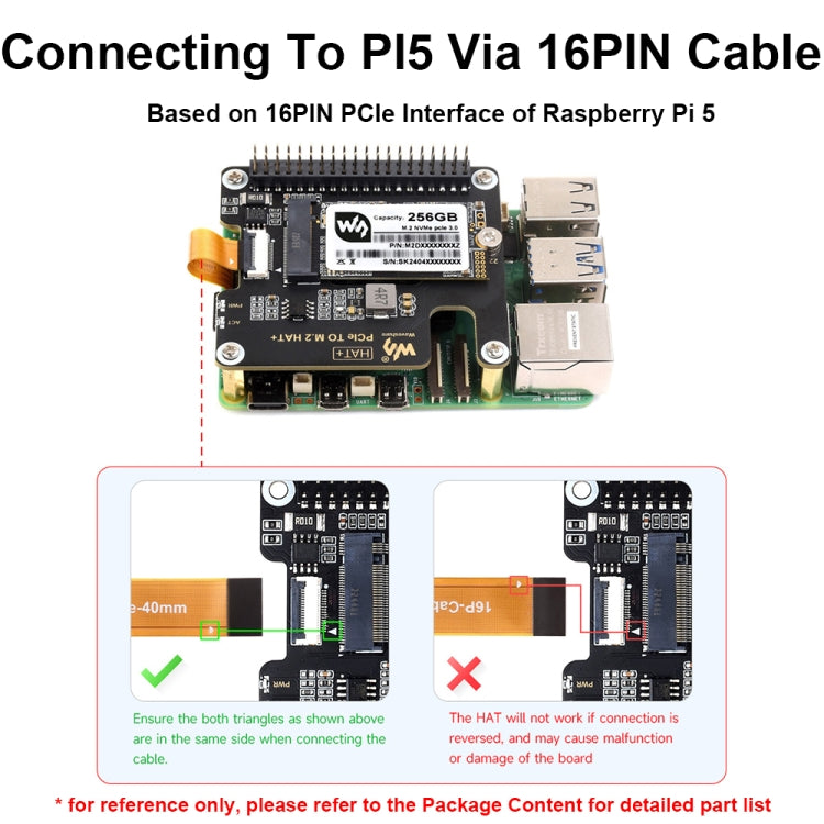 Waveshare For Raspberry Pi 5 PCIe To M.2 Adapter, NVMe Protocol M.2 SSD Basic Kit + 128GB - Raspberry Pi Accessories by Waveshare | Online Shopping UK | buy2fix