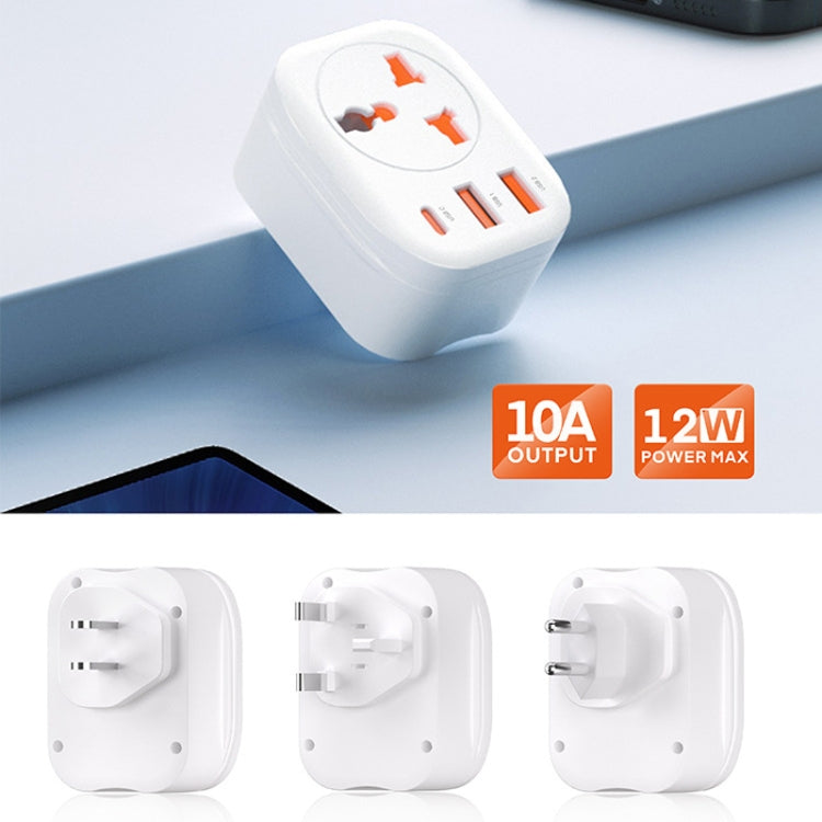 Universal Converter Plug 2USB+Type-C Smart Converter Socket US Plug(White) - Plug Adaptor by buy2fix | Online Shopping UK | buy2fix