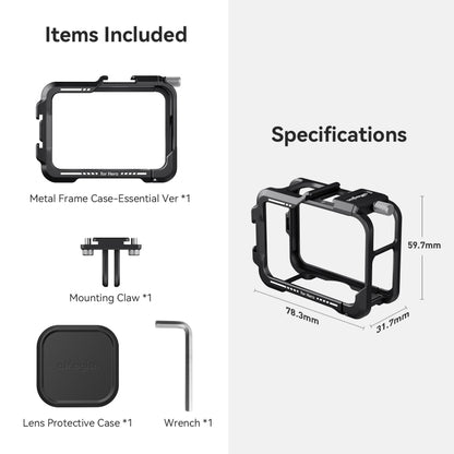 aMagisn Essential Ver Metal Rabbit Cage for GoPro HERO13 Black / HERO12 Black / HERO11 Black / HERO10 Black / HERO9 Black(Black) - Protective Frame by aMagisn | Online Shopping UK | buy2fix