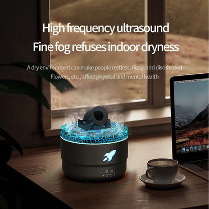 Turret Shape Aromatherapy Humidifier With 3-speed Timer 7-color Atmosphere Light EU Plug Black - Air Purifiers & Accessories by buy2fix | Online Shopping UK | buy2fix