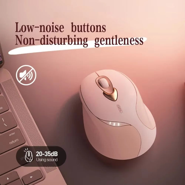 Inphic M8P 2.4G Wireless Mouse USB Mute Charging Girls Office Portable Ergonomic Mouse With Power Display(Milk Tea Color) - Wireless Mice by Inphic | Online Shopping UK | buy2fix