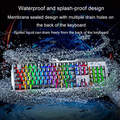 Inphic K2 104-Keys Wired Gaming Keyboard USB Quiet Office Metal Panel Mechanical Keyboard With 7 Color Backlit(Gray) - Wired Keyboard by Inphic | Online Shopping UK | buy2fix