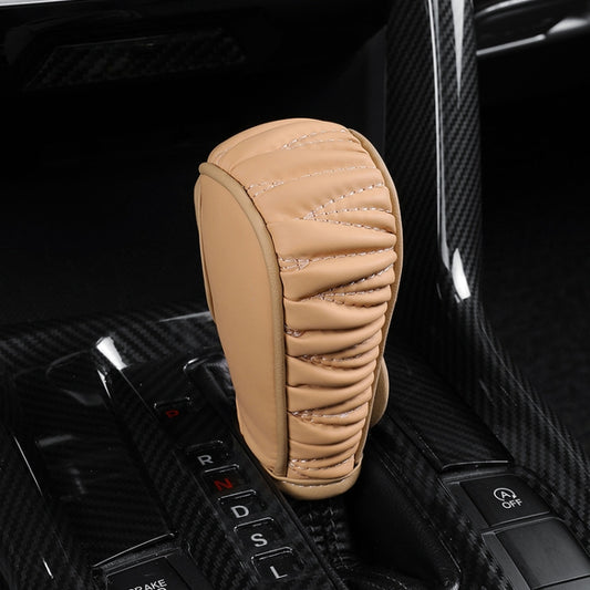 Car Universal Leather Gear Sleeve Breathable Gearshift Cover, Style: Automatic Gear Yellow - Shift Knob by buy2fix | Online Shopping UK | buy2fix