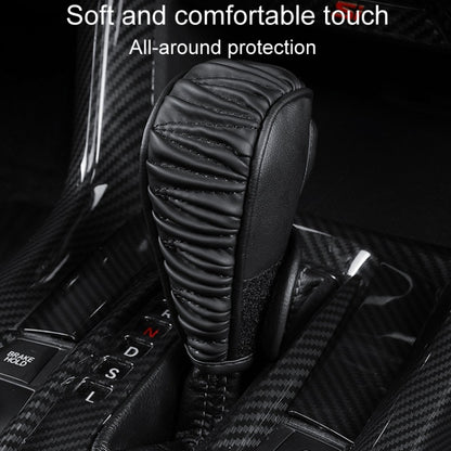 Car Universal Leather Gear Sleeve Breathable Gearshift Cover, Style: T Type Black - Shift Knob by buy2fix | Online Shopping UK | buy2fix