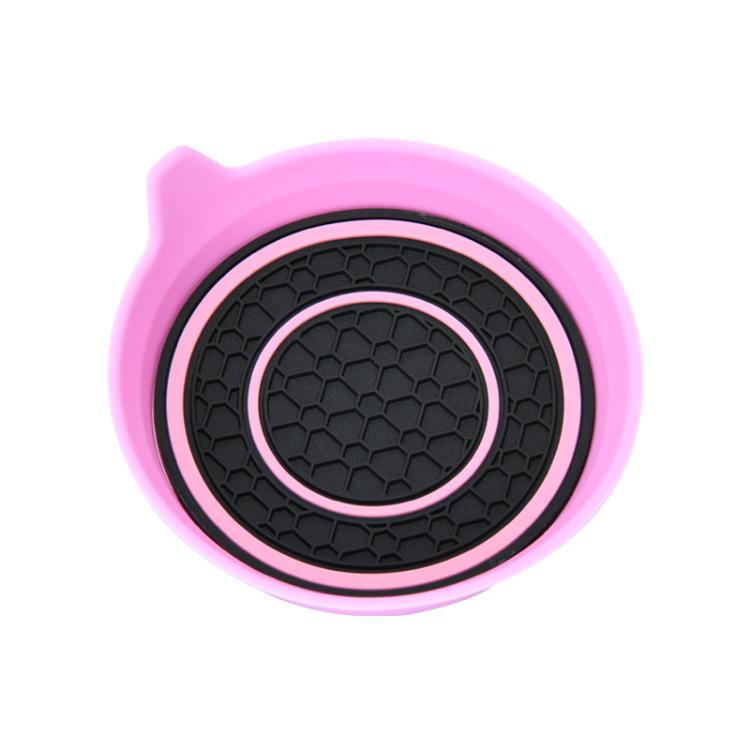 Car Bowl-shaped Non-slip Heat-insulating Double-ring Water Coaster, Color: Pink - Car Drink Holders by buy2fix | Online Shopping UK | buy2fix