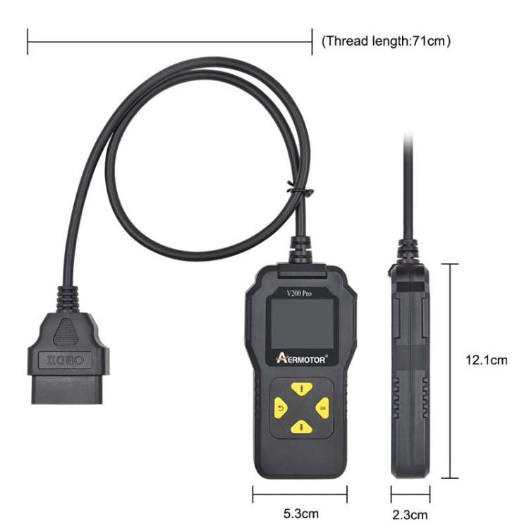 AERMOTOR V200PRO Car Troubleshooter Engine Inspection Scanner Readout Card ELM327 Battery Inspection Tool(Black) - Electronic Test by AERMOTOR | Online Shopping UK | buy2fix