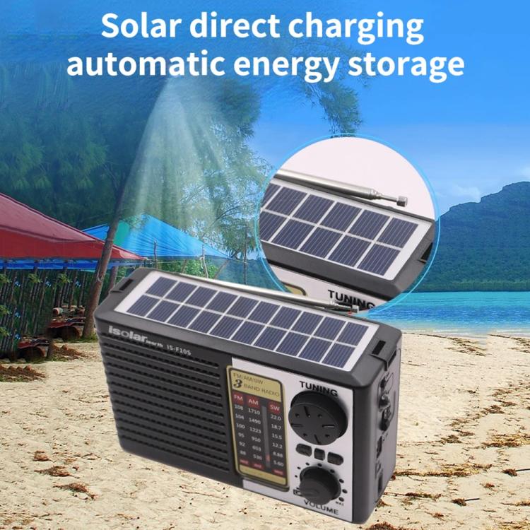 Isolariearth IS-F10S Solar Powered Full-Band FM / AM / SW Radio Bluetooth Speaker with Flashlight - Radio Player by Isolariearth | Online Shopping UK | buy2fix