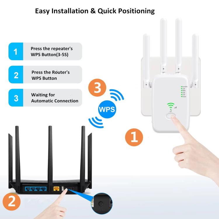 Urant U11 300Mbps 2.4G Wireless Repeater WiFi Signal Amplifier Support WPS Quick Setting EU Plug White - Broadband Amplifiers by Urant | Online Shopping UK | buy2fix