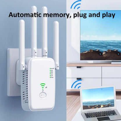 Urant U11 300Mbps 2.4G Wireless Repeater WiFi Signal Amplifier Support WPS Quick Setting US Plug White - Broadband Amplifiers by Urant | Online Shopping UK | buy2fix