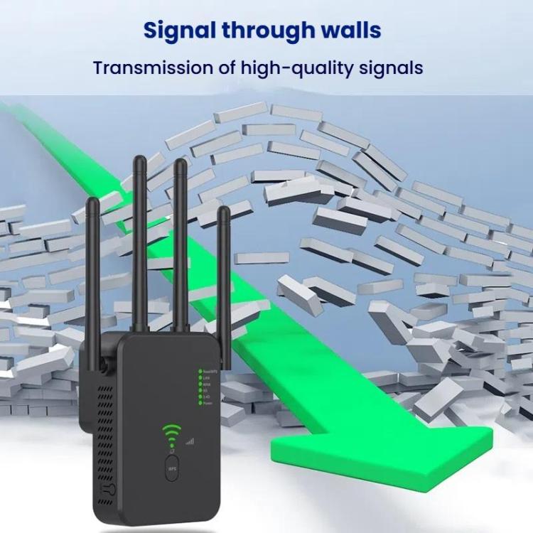 Urant U10 1200Mbps 2.4G & 5.8G Wireless Repeater WiFi Signal Amplifier With 4 Antenna UK Plug White - Broadband Amplifiers by Urant | Online Shopping UK | buy2fix