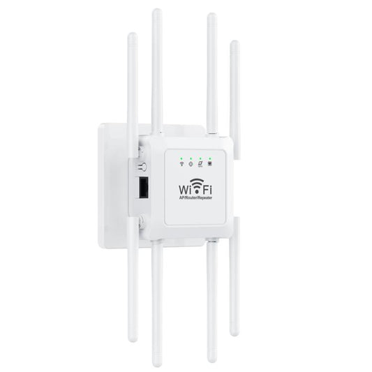 U18 1200Mbps 2.4G & 5G  Wireless Repeater WiFi Signal Amplifier With 8 Antenna EU Plug White - Broadband Amplifiers by buy2fix | Online Shopping UK | buy2fix