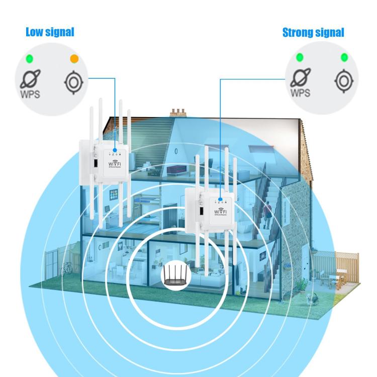 U18 300Mbps 2.4G Wireless Repeater WiFi Signal Amplifier With 8 Antennas EU Plug White - Broadband Amplifiers by buy2fix | Online Shopping UK | buy2fix