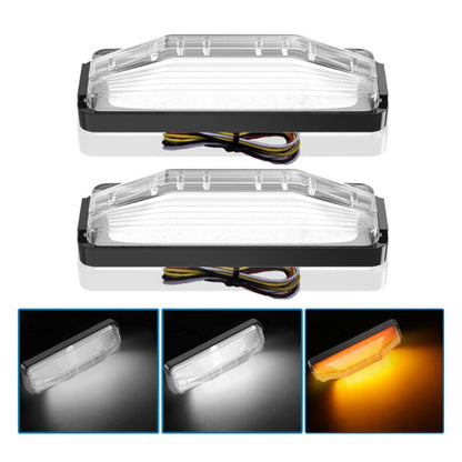 2pcs 28LED Bi-Color High Brake Tail Lights Turn Signal Lights For Sweeper / RV / Van / Truck Modification(White Shell White+Yellow Light) - Brake Lights by buy2fix | Online Shopping UK | buy2fix