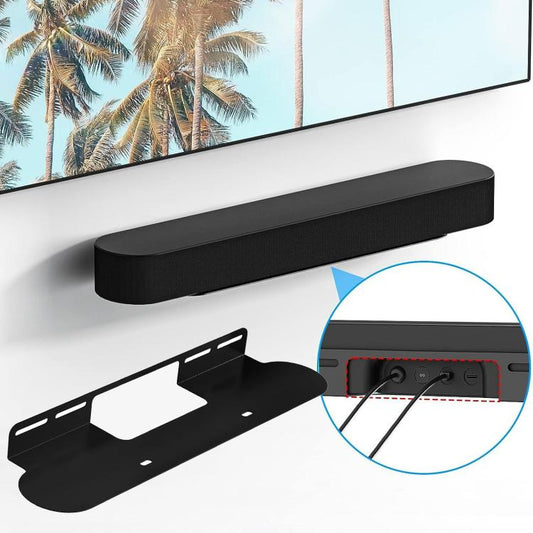 Metal Wall Mount Sound Bar Bracket for Sonos Beam Gen 2 / Gen 1(Black) - Speaker Bracket by buy2fix | Online Shopping UK | buy2fix