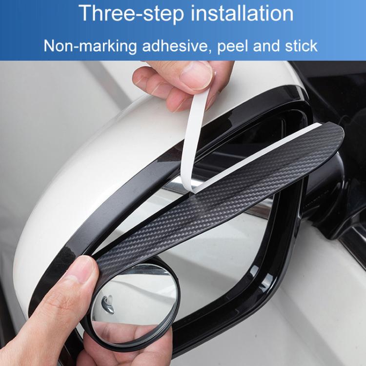 2pcs / Set Car Mirror Reversing Shield Rain Brow 2 In 1 Carbon Fiber Reflective Auxiliary Mirror Cover - Convex Mirror & Accessories by buy2fix | Online Shopping UK | buy2fix