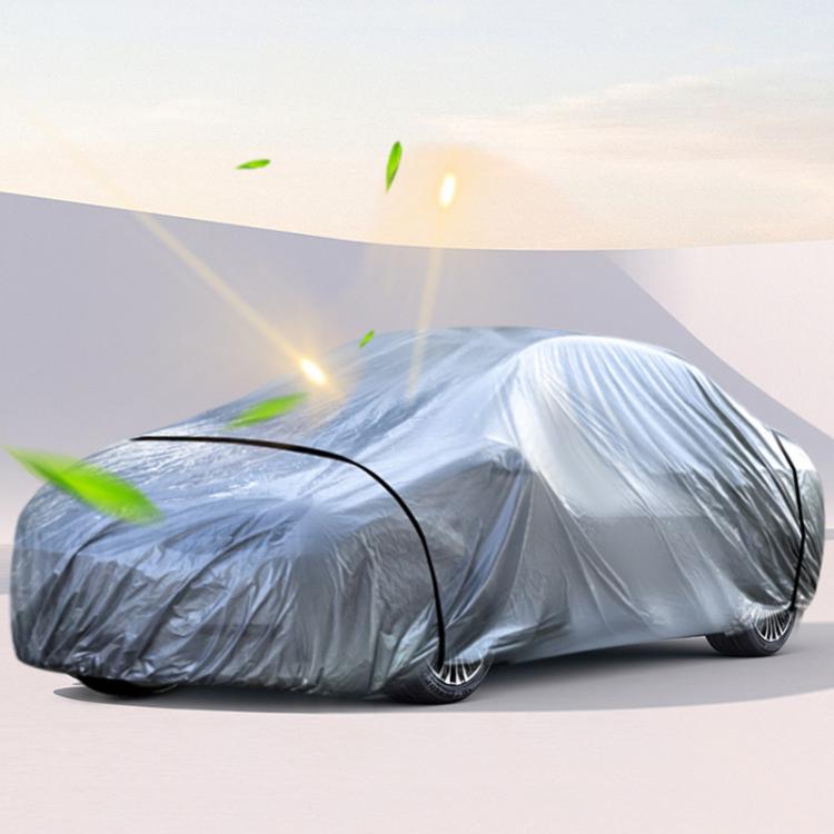 Car PE Film Waterproof And Dustproof Four Seasons Universal Coat Cover, Size: XL(Silver Gray) - PE Material by buy2fix | Online Shopping UK | buy2fix