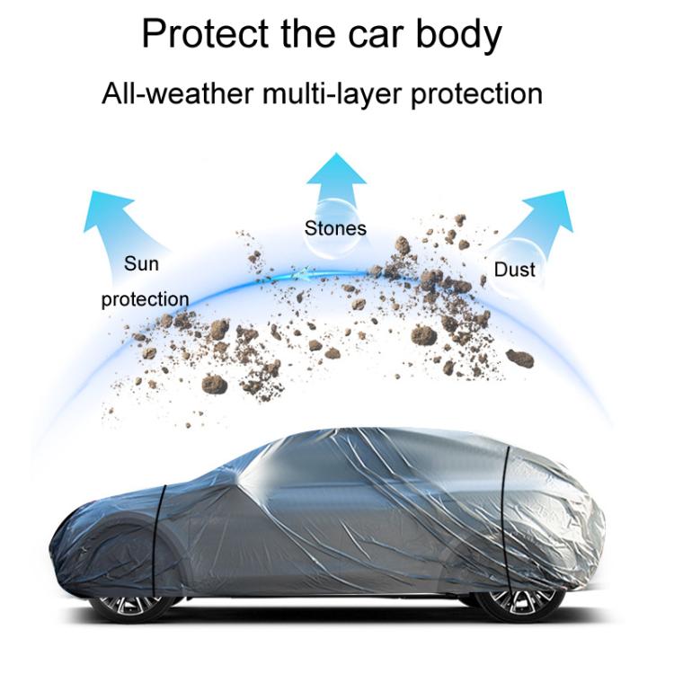 Car PE Film Waterproof And Dustproof Four Seasons Universal Coat Cover, Size: XXL(Silver Gray) - PE Material by buy2fix | Online Shopping UK | buy2fix