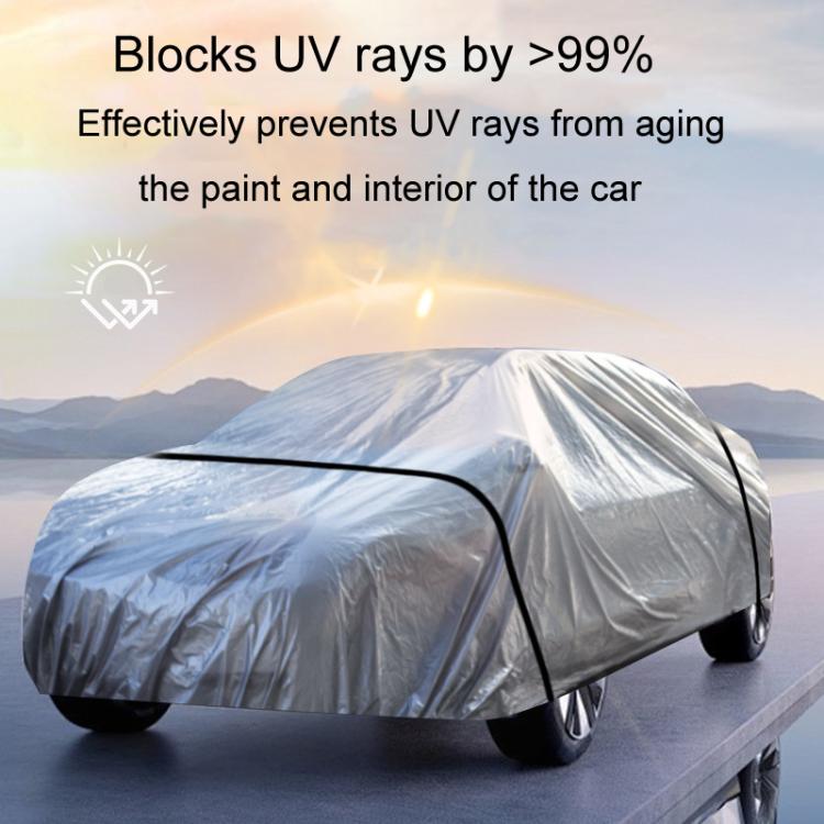 Car PE Film Waterproof And Dustproof Four Seasons Universal Coat Cover, Size: L(Silver Gray) - PE Material by buy2fix | Online Shopping UK | buy2fix