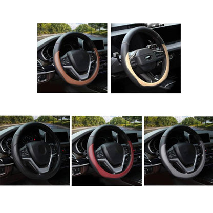 38cm Cars Universal Microfiber Steering Wheel Cover(Beige) - Steering Wheel Accessories by buy2fix | Online Shopping UK | buy2fix