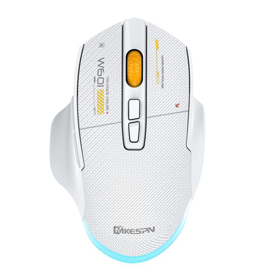 MKESPN W601 Silent Wireless Tri-mode Macro Gaming Mouse Carbon Fiber 12800DPI Bluetooth Mouse(White) - Wireless Mice by MKESPN | Online Shopping UK | buy2fix