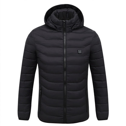 Winter Smart Electric Heating Hooded Jacket, Size:XL(Black) - Down Jackets by buy2fix | Online Shopping UK | buy2fix