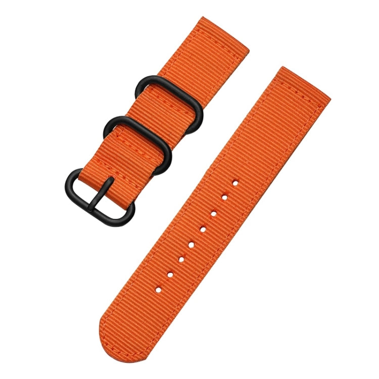 Washable Nylon Canvas Watchband, Band Width:18mm(Orange with Black Ring Buckle) - Watch Accessories & Parts by buy2fix | Online Shopping UK | buy2fix