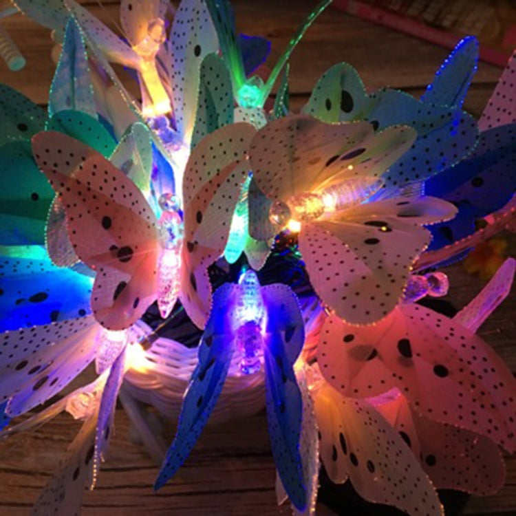 Solar Powered Butterfly Fiber Optic Fairy String Waterproof Christmas Outdoor Garden Holiday Lights, Size:5m 20LEDs - Solar Lights by buy2fix | Online Shopping UK | buy2fix