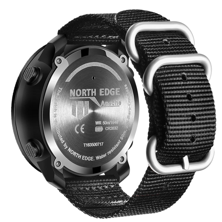 NORTH EDGE Multi-function Waterproof Outdoor Sports Electronic Smart Watch, Support Humidity Measurement / Weather Forecast / Speed Measurement, Style: Nylon Strap(Green) - Nylon Strap Watches by NORTH EDGE | Online Shopping UK | buy2fix