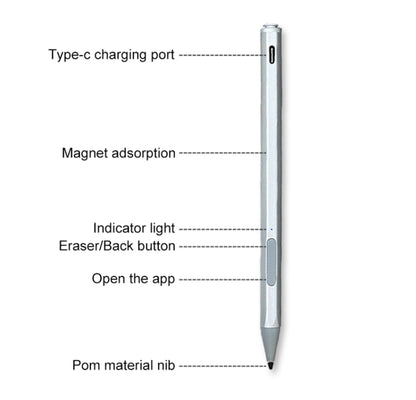 WR19 4096 USB-C/Type-C Pressure-Sensitive Stylus Pen(Silver) - Stylus Pen by buy2fix | Online Shopping UK | buy2fix