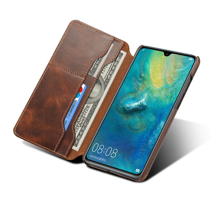 Oil Wax Cowhide Horizontal Flip Leather Case for Huawei Mate 20, with Card Slots & Wallet - Huawei Cases by Denior | Online Shopping UK | buy2fix