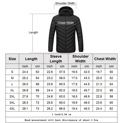 USB Heated Smart Constant Temperature Hooded Warm Coat for Men and Women (Color:Dark Blue Size:L) - Down Jackets by buy2fix | Online Shopping UK | buy2fix