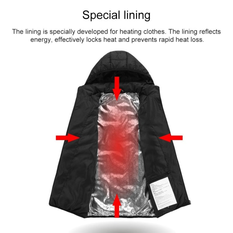 USB Heated Smart Constant Temperature Hooded Warm Coat for Men and Women (Color:Dark Blue Size:XXL) - Down Jackets by buy2fix | Online Shopping UK | buy2fix