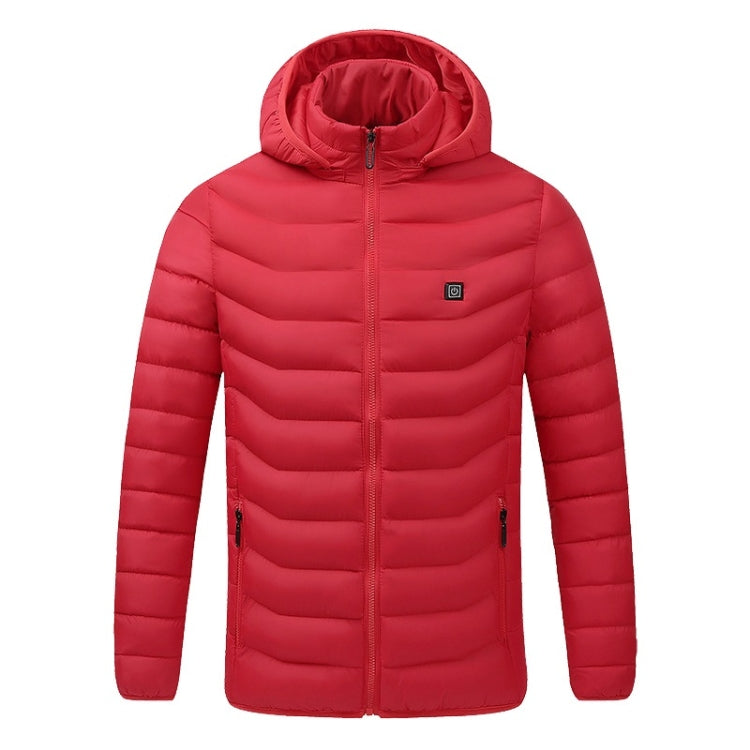 USB Heated Smart Constant Temperature Hooded Warm Coat for Men and Women (Color:Red Size:XXXL) - Down Jackets by buy2fix | Online Shopping UK | buy2fix