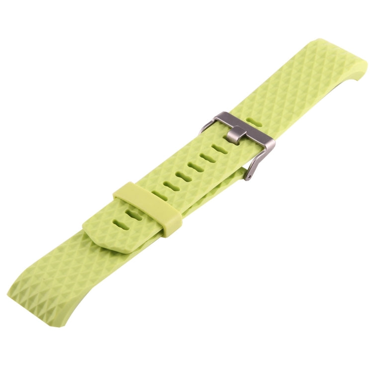 For Fitbit Charger 2 Bracelet Watch Diamond Texture TPU Watch Band, Full Length: 23cm(Green) - Watch Bands by buy2fix | Online Shopping UK | buy2fix