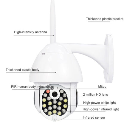 QX17 2 Million Pixels WiFi High-definition Surveillance Camera Outdoor Dome Camera, Support Night Vision & Two-way Voice & Motion Detection(US Plug) - Security by buy2fix | Online Shopping UK | buy2fix