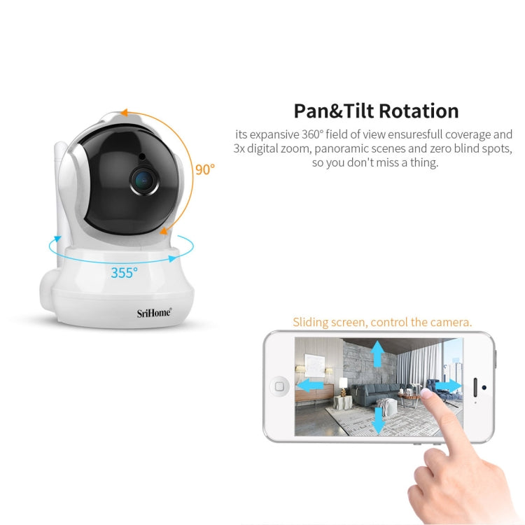 SriHome SH020 3.0 Million Pixels 1296P HD AI IP Camera, Support Two Way Talk / Auto Tracking / Humanoid Detection / Night Vision / TF Card, EU Plug - Security by SriHome | Online Shopping UK | buy2fix