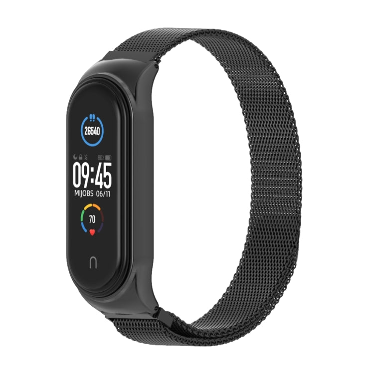 Mijobs Milan CS Metal Magnetic Watch Band for Xiaomi Mi Band 3 & 4 & 5 & 6, Host not Include(Black) - Watch Bands by buy2fix | Online Shopping UK | buy2fix