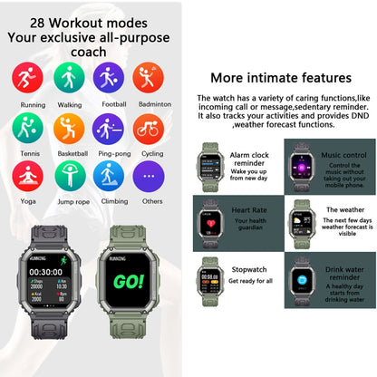 KR06 Waterproof Pedometer Sport Smart Watch, Support Heart Rate / Blood Pressure Monitoring / BT Calling(Black) - Smart Wear by buy2fix | Online Shopping UK | buy2fix