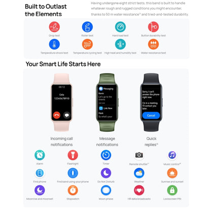HUAWEI Band 8 NFC 1.47 inch AMOLED Smart Watch, Support Heart Rate / Blood Pressure / Blood Oxygen / Sleep Monitoring(Pink) - Wearable Devices by Huawei | Online Shopping UK | buy2fix