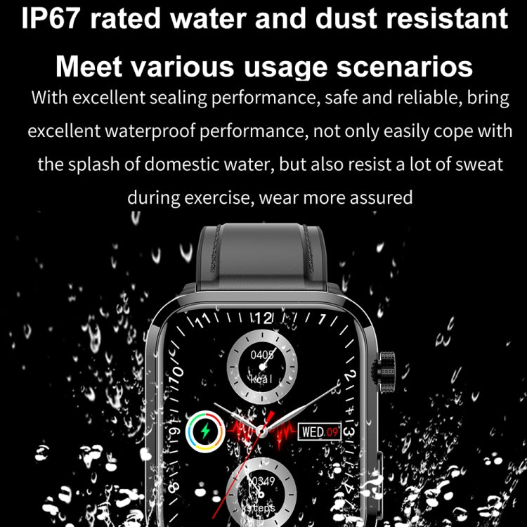 ET210 1.91 inch IPS Screen IP67 Waterproof Silicone Band Smart Watch, Support Body Temperature Monitoring / ECG (Black) - Smart Watches by buy2fix | Online Shopping UK | buy2fix