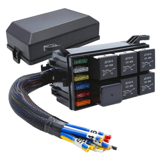 12V 5 Pin Car 6 Slots Waterproof Relay Fuse Box with Cable -  by buy2fix | Online Shopping UK | buy2fix