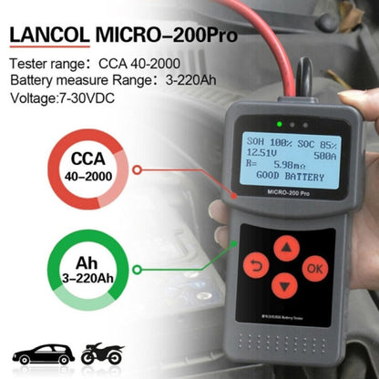 MICRO-200 PRO Car Battery Tester Battery Internal Resistance Life Analyzer, Nordic Version - Code Readers & Scan Tools by buy2fix | Online Shopping UK | buy2fix